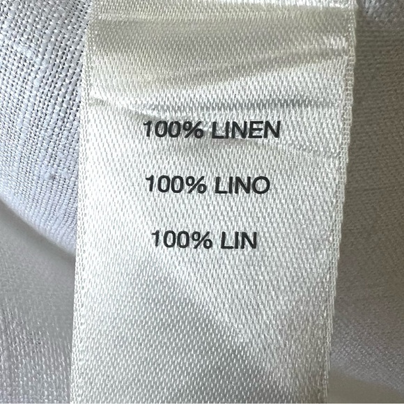 Chico’s No Iron Linen Optic White 3/4 Sleeve Button Front Shirt Women’s Medium - Picture 8 of 10